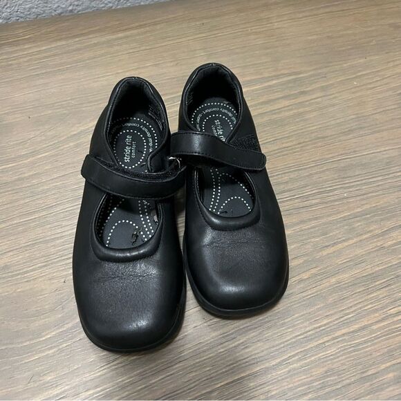 Stride Rite Black Leather Mckenzie mary jane Slip on Velcro shoe 10.5 - Picture 6 of 8